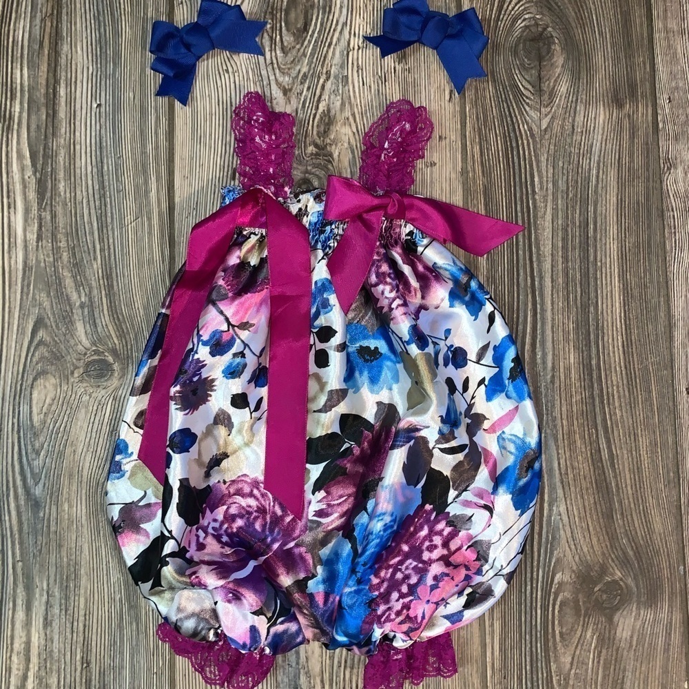 Royal Gem Floral Romper
